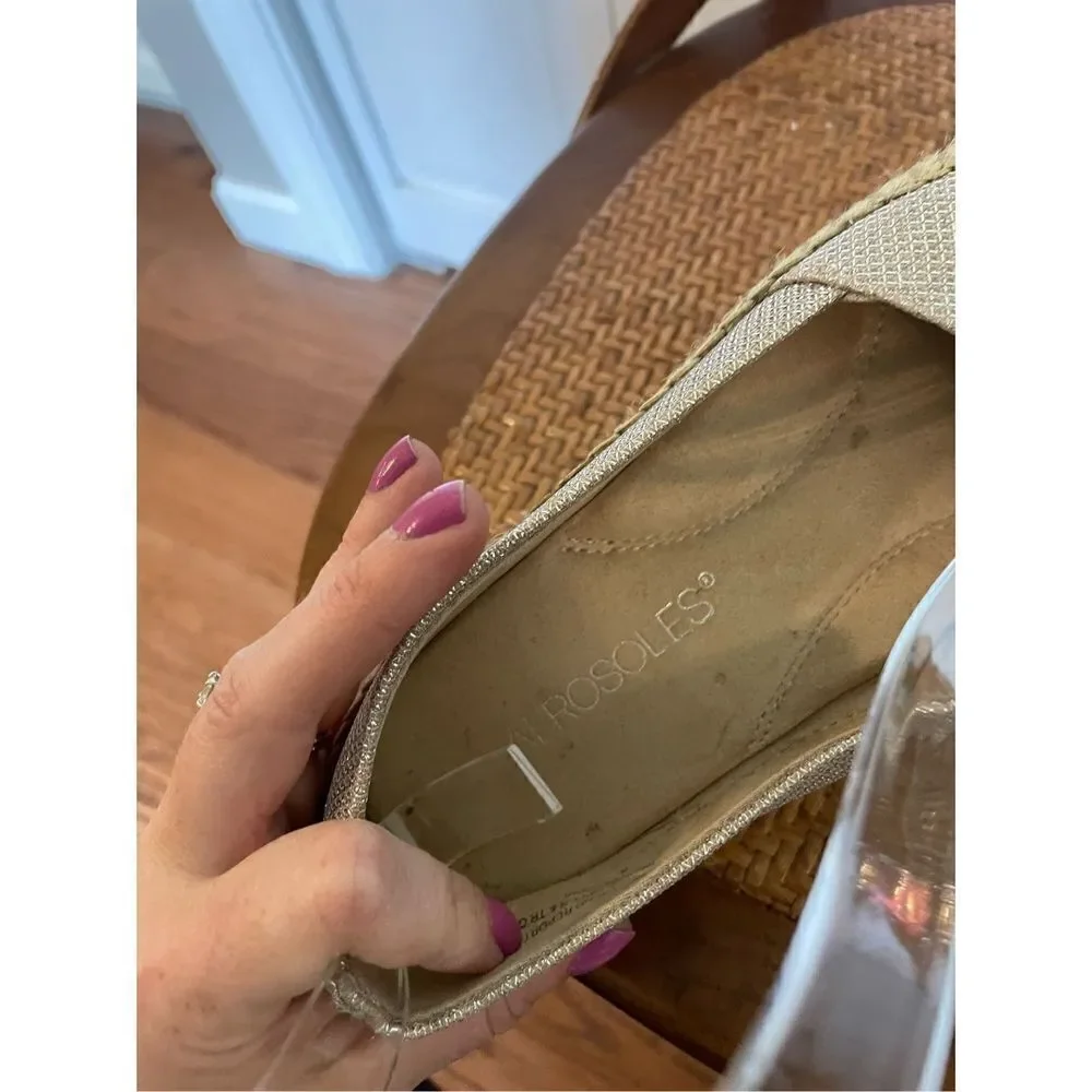 Aerosoles espadrille shimmer flats size 6